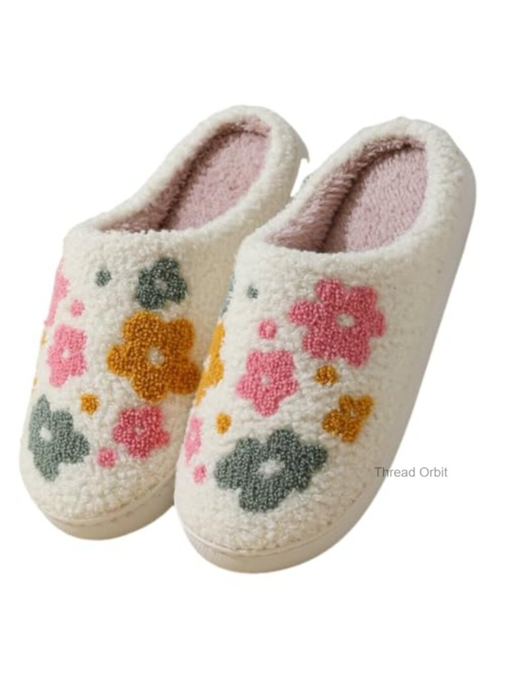 Cozy Fluffy Cotton Slippers Non-Slip Fuzzy Closed Toe Indoor Outdoor